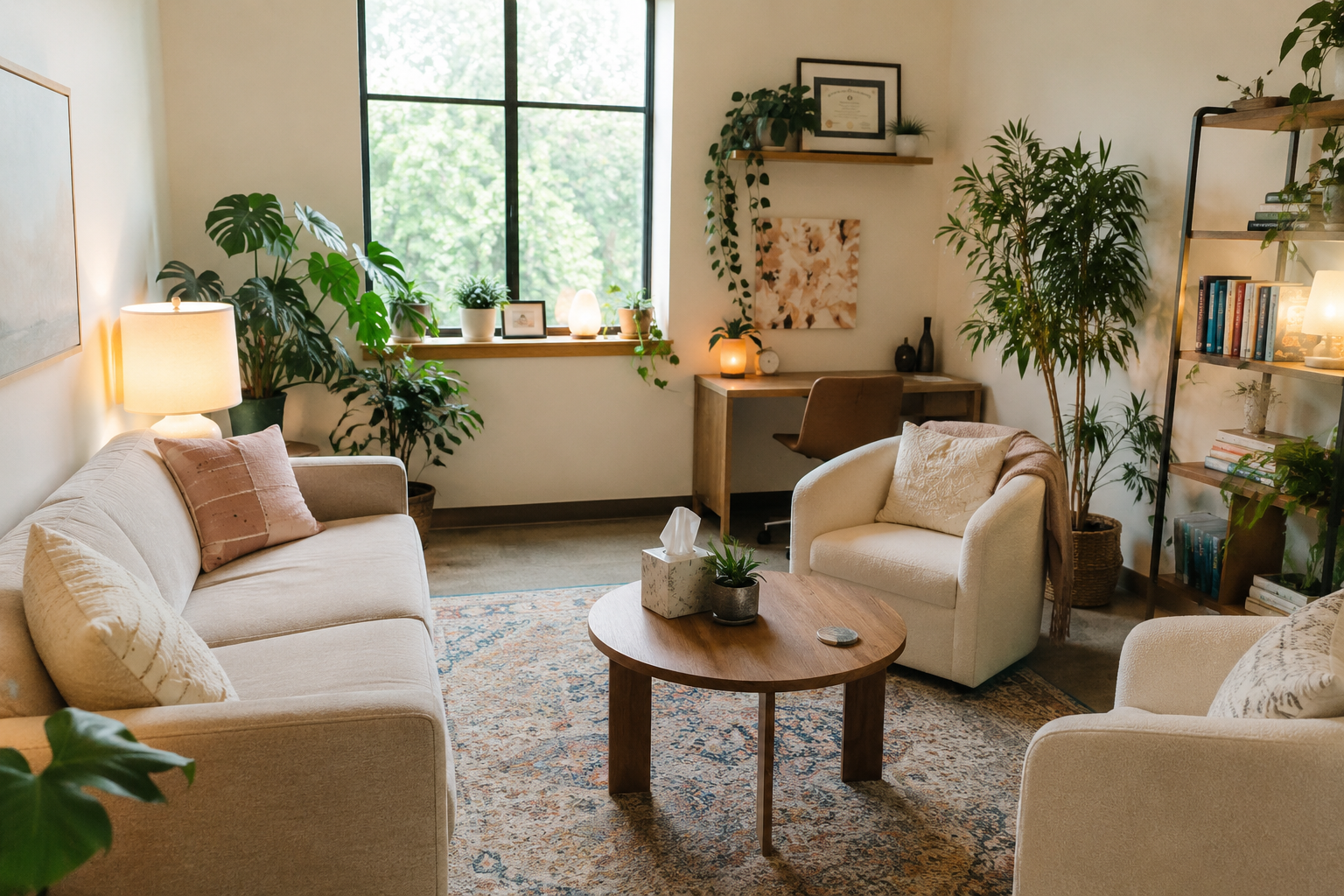A warm, inviting therapy space at Illuma Behavioral Health